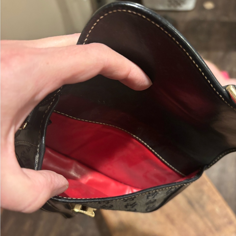 Vintage Dooney & Bourke Signature DB Black and Gray Wristlet - Picture 6 of 8